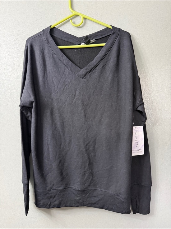 Athleta Tops - Athleta coaster luxe Black V-Neck Pullover Sweatshirt Large